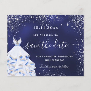 Papier Budget Quinceanera habit bleu marine sauver la dat