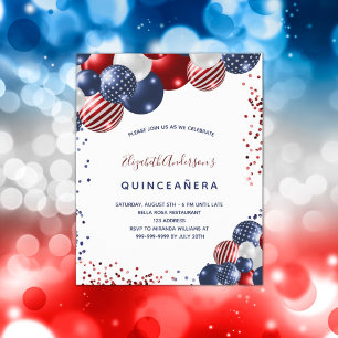 Papier Budget Quinceanera invitation du parti patriotique