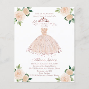 Papier Budget Quinceanera Invitation Espagne Blush Gown