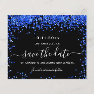 Papier Budget Quinceanera noir bleu royal enregistrer la 