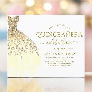 Papier Budget Quinceanera Parties scintillant blanche et 
