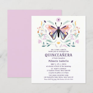 Papier Budget Quinceañera Pink Purple Butpe Floral