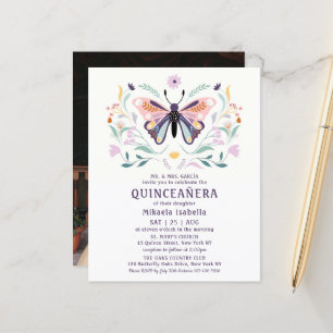Papier Budget Quinceañera Pink Purple Papillon photo