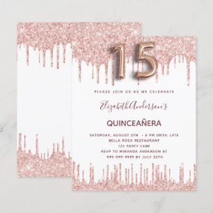 Papier Budget Quinceanera rose or parties scintillant gou