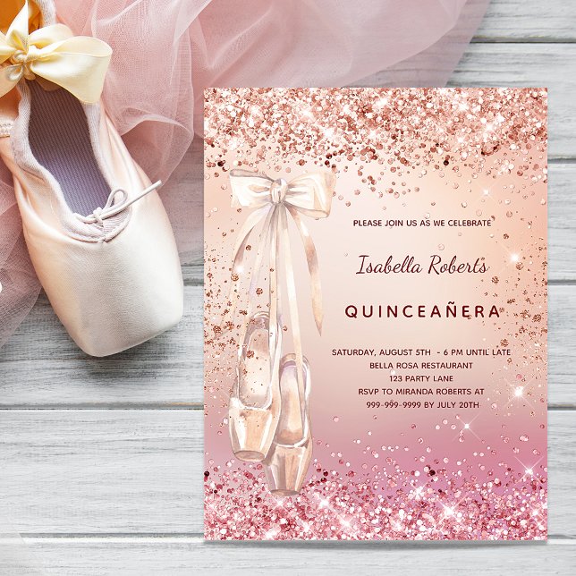 Papier Budget Quinceanera rose or rose ballerine (Créateur téléchargé)