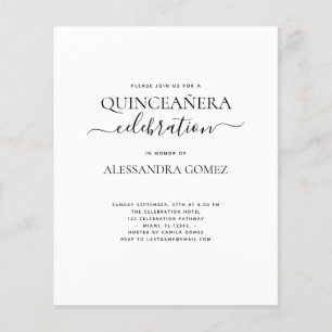 Papier Budget Quinceanera Simple