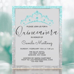 Papier Budget Quinceanera Turquoise Blue Girl Parties sci