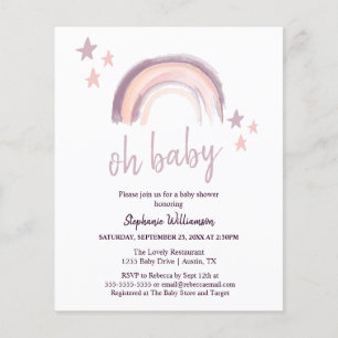 Papier Budget Rainbow Boho oh bébé Fête de naissance Rose