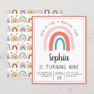 Papier Budget Rainbow Magique Anniversaire Invitation