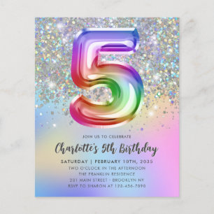 Papier Budget Rainbow Parties scintillant Foil Balloon 5e