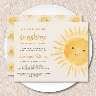 Papier Budget Ray Of Sunshine Boho Baby shower Invitation