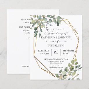 Papier Budget REC Rustique Eucalyptus & Gold Frame Mariag