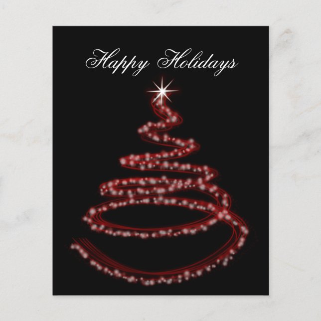 Papier Budget Red Christmas Tree Business Holiday Card (Devant)