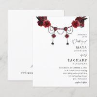 Budget Red Floral & Crystal Mariage