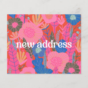 Papier Budget Red Floral Nous Avons Déménagé Nouvelle Car
