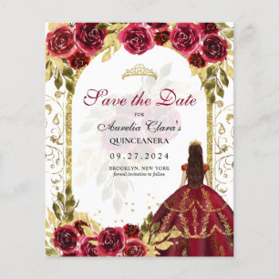 Papier BUDGET Red Floral Princess Gold Arch Quinceanera