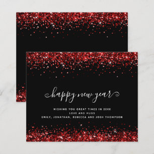 Papier Budget Red Parties scintillant noir Bonne année Ca