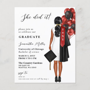 Papier Budget Red Photo Elle L'A Fait Graduation