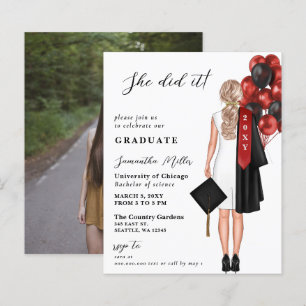 Papier Budget Red Photo Elle L'A Fait Graduation