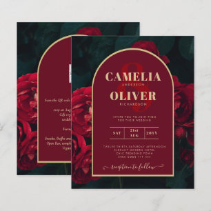 Papier BUDGET Red Roses ForêtVert Mariage d'hiver INVITAT