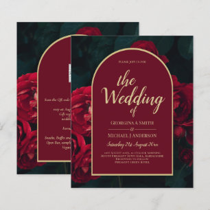 Papier BUDGET Red Roses ForêtVert Mariage d'hiver INVITAT