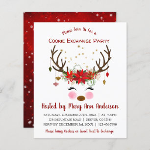 Papier Budget Reinder Christmas Cookie Exchange Party