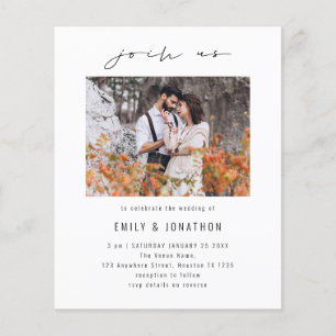 Papier Budget Rejoignez-nous Script Photo QR Code Mariage