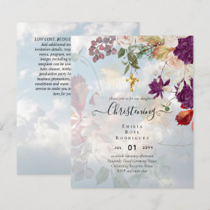 Papier BUDGET REMERCIER LES Invitations Baptême Bautizo B