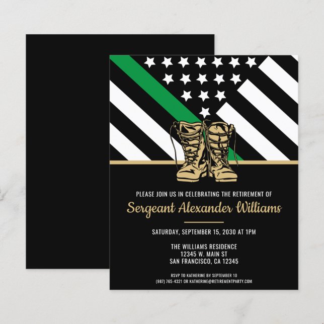 Papier Budget Retraite militaire Invitation de l'Armée ve (Devant / Derrière)