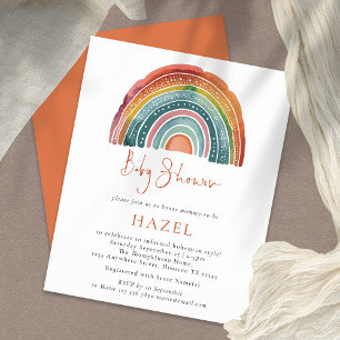 Papier Budget Retro Boho Arc-en-ciel Baby shower Bohème
