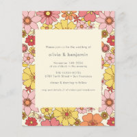 Budget Retro Boho rose jaune Mariage floral