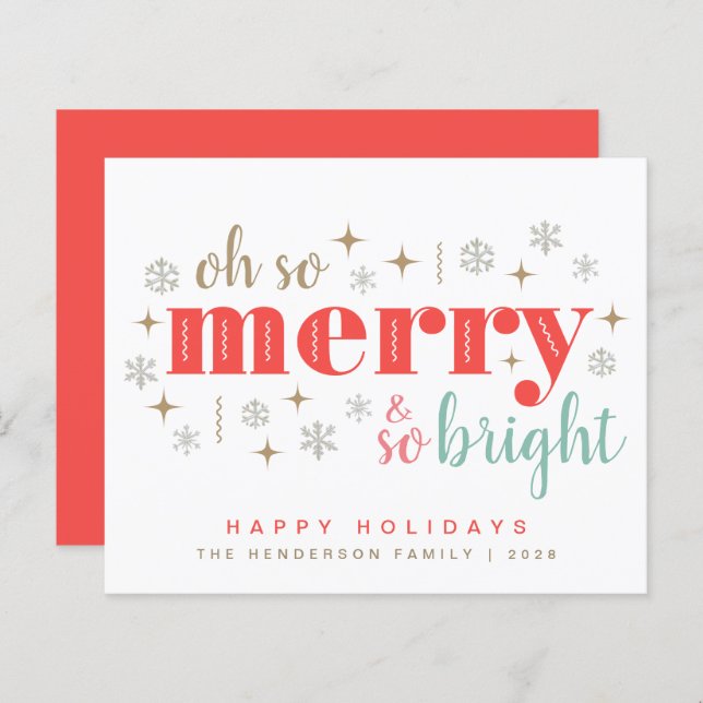 Papier Budget Rétro Noël Oh So Joyeux (Devant / Derrière)