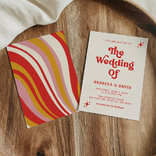 Papier Budget Retro Super les années 70 Ivory Red Wedding