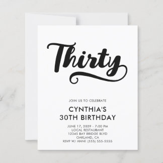 Papier Budget Retro Swash Bold Script 30e Anniversaire