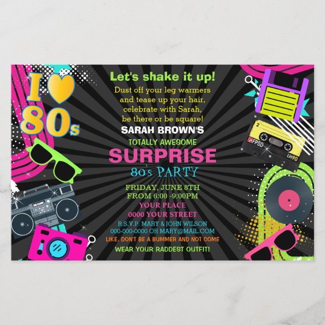Papier Budget Retro Totalement génial Invitation de fête  (Devant)