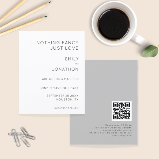 Papier Budget Rien De Fancy Just Love QR Code Enregistrer (Créateur téléchargé)