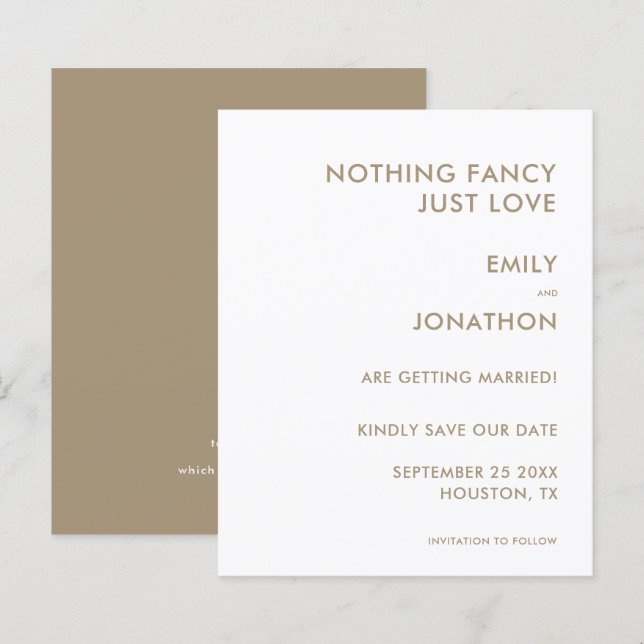 Papier Budget Rien de fantaisie Juste aimer QR Gold Date  (Devant / Derrière)