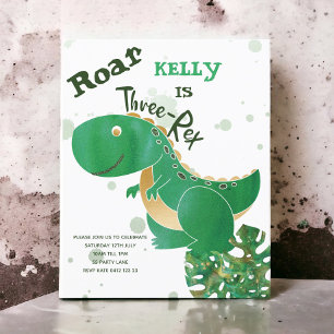 Papier BUDGET Roar, Invitation Dinosaure Cute Trois Rex