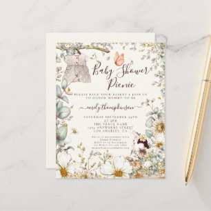 Papier Budget Robe fille Baby shower Pique-nique Invitati