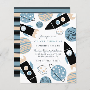 Papier Budget Rocket Ship Exterspace Anniversaire