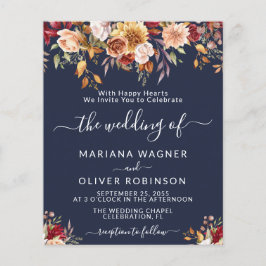 Papier Budget Romantique Automne Floral Marine Mariage bl