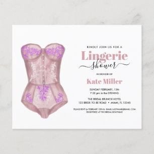 Papier BUDGET rose blanc Bustier Lingerie Fête des mariée