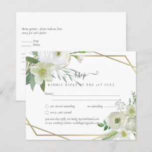 Papier BUDGET Rose blanche verte Mariage or