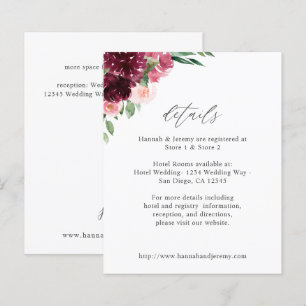 Papier Budget Rose & Bourgogne Floral 7 Détails
