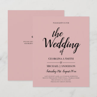 Papier BUDGET Rose clair Dusté rose Mariage monochrome
