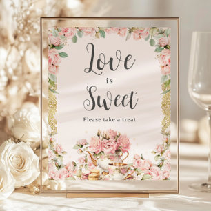 Papier Budget Rose Floral High Tea L'amour nuptial est do