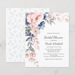 Papier Budget Rose Floral moderne nuptiale Invitation
