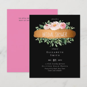 Papier Budget rose Floral Rose or Parties scintillant Loo