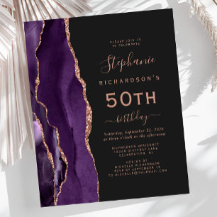Papier Budget Rose Gold Agate Violet Fête des 50 ans