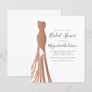 Papier Budget Rose Gold Dress Bridal Shower Invitation